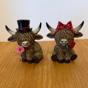 Hobby Lobby Highland Cow Figurines - Brown and Red